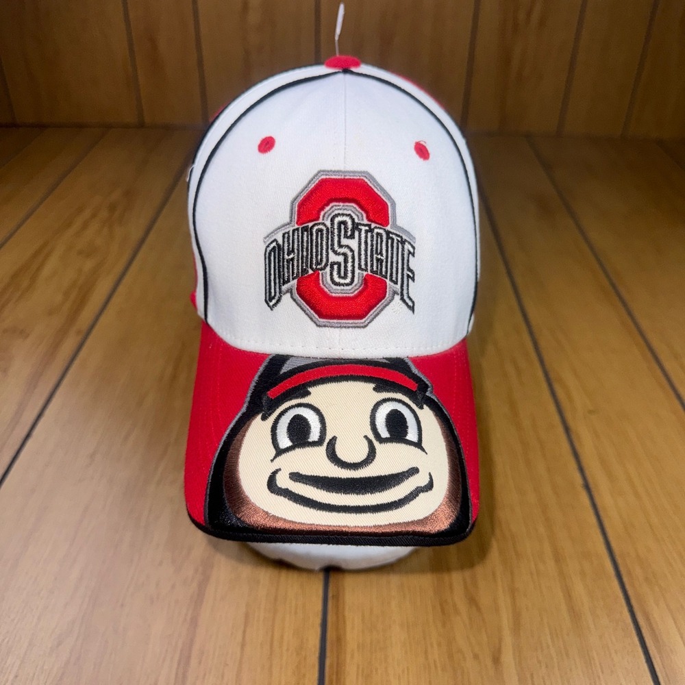 Top of the World Ohio State Buckeyes Brutus Hat Red White One-Fit Stretch Cap